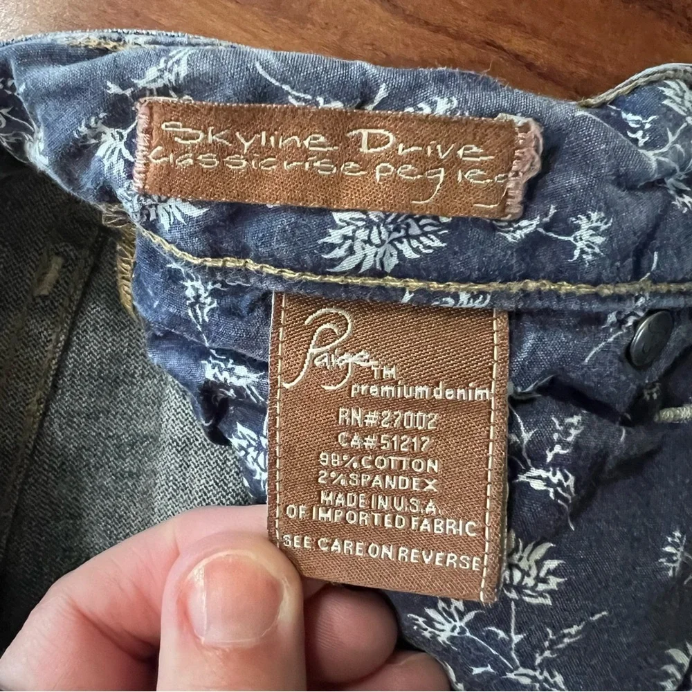 Paige Skyline Drive Skinny Low Rise Jeans size 28 Long